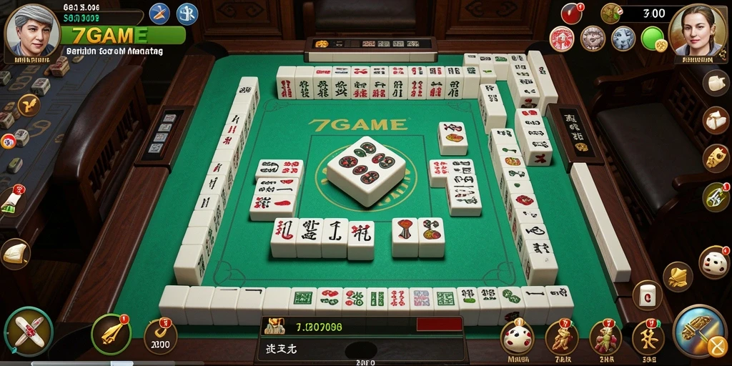 Tampilan gameplay seru di 7GAME dengan batu Mahjong yang beragam.