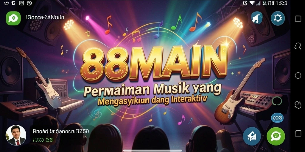 Tampilan gameplay 88MAIN yang dinamis dan interaktif dengan berbagai lagu.