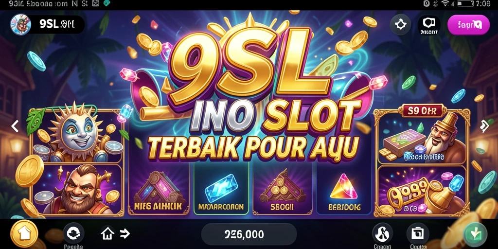 Tampilan gameplay menarik dari 9SL dengan simbol Slot yang berwarna-warni.