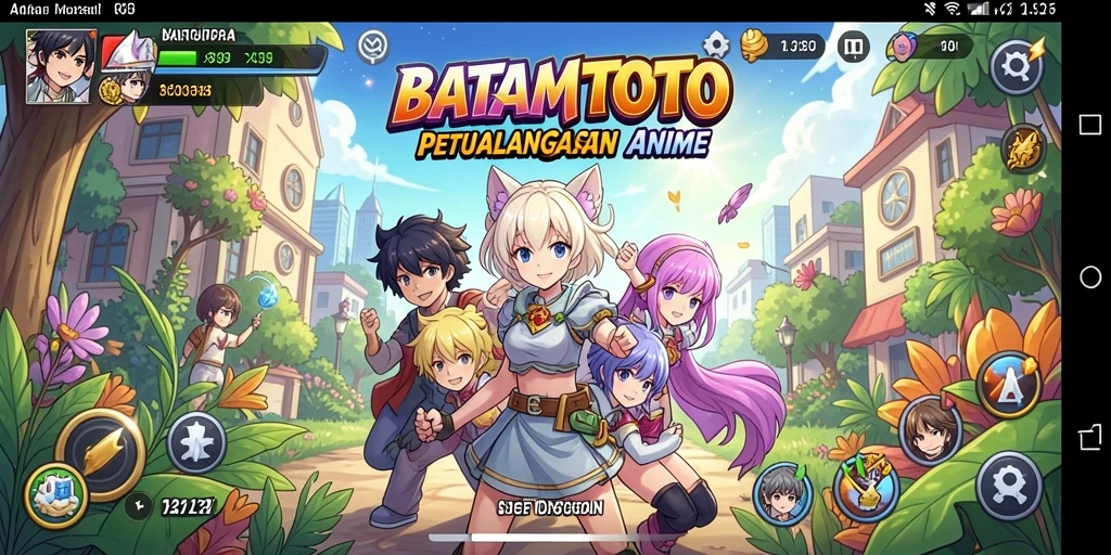 Tampilan gameplay BATAMTOTO yang penuh warna dan karakter unik.