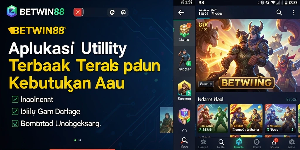 Screenshot BETWIN88 menampilkan berbagai fitur utilitas yang bermanfaat.