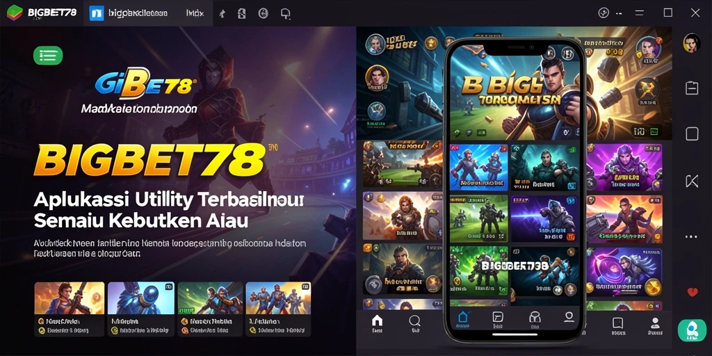 Screenshot utama BIGBET78 menampilkan antarmuka aplikasi yang intuitif.
