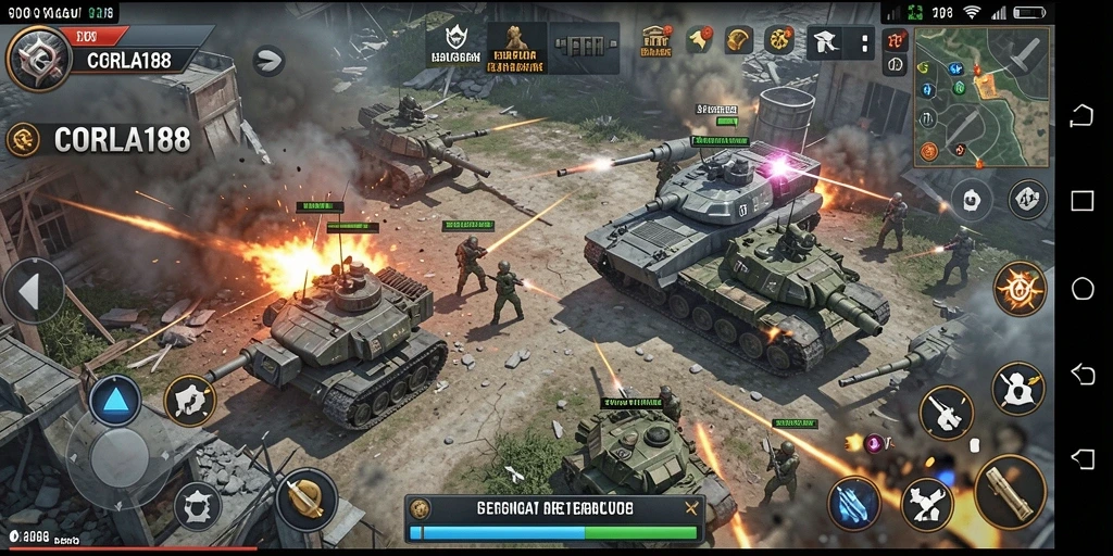 Tampilan gameplay SLG yang menegangkan di CORLA188.