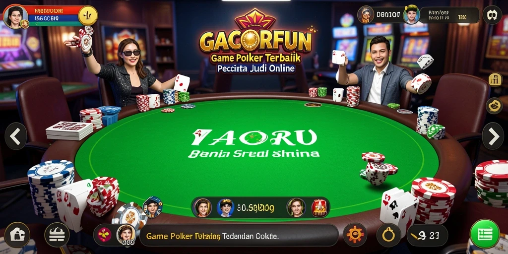 Tampilan gameplay Poker yang seru dan interaktif di GACORFUN.