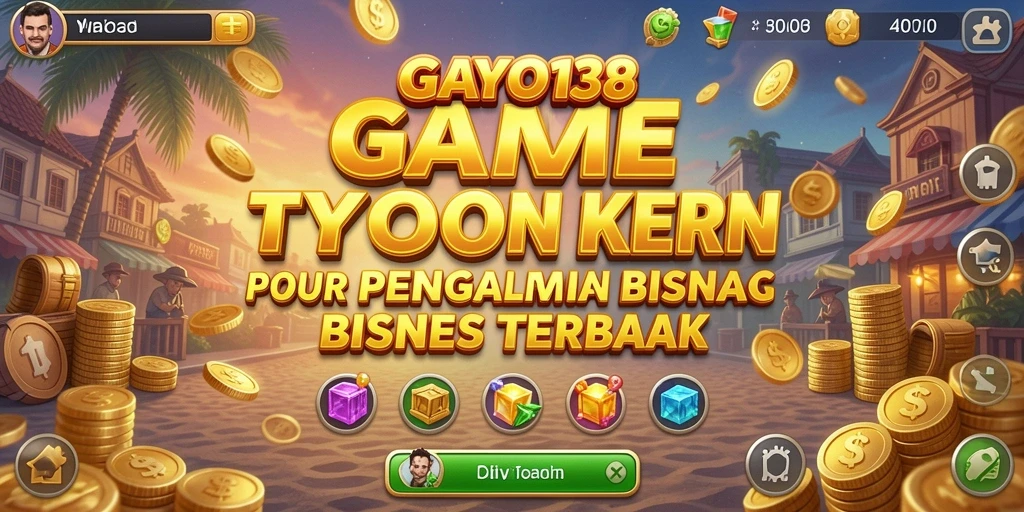 Gameplay GAYO138 yang menampilkan strategi bisnis yang seru.