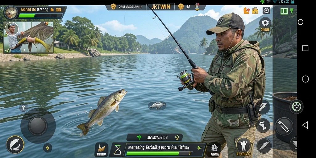 Tampilan gameplay <strong>JKTWIN</strong> dengan pengalaman memancing yang memukau.