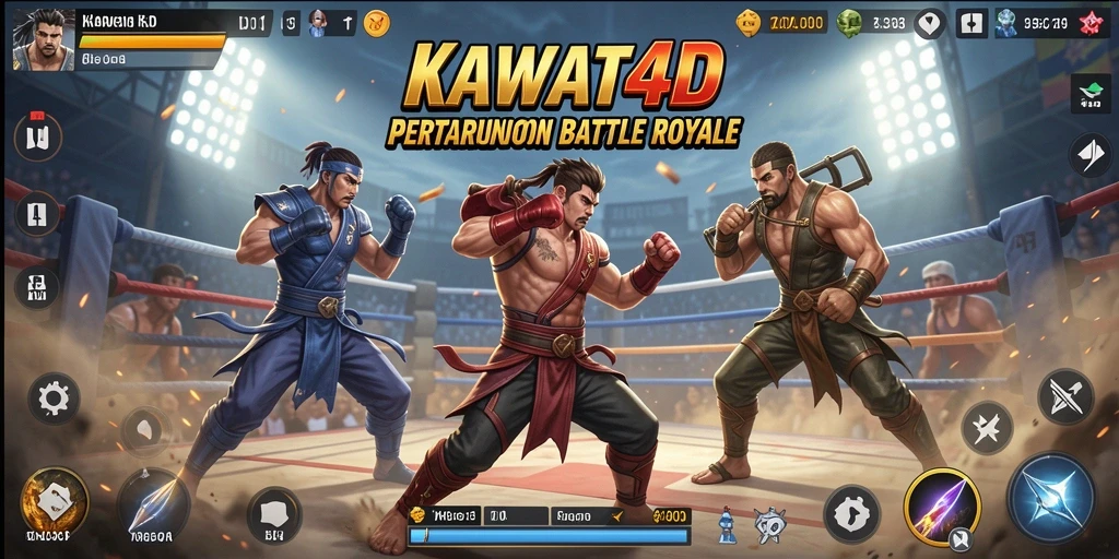 Screenshot gameplay KAWAT4D menampilkan aksi Battle Royale yang mendebarkan.