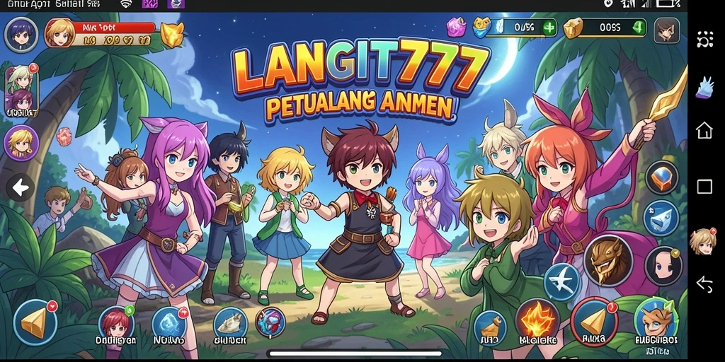 Screenshot gameplay LANGIT777 menampilkan karakter Anime epik dalam pertempuran.
