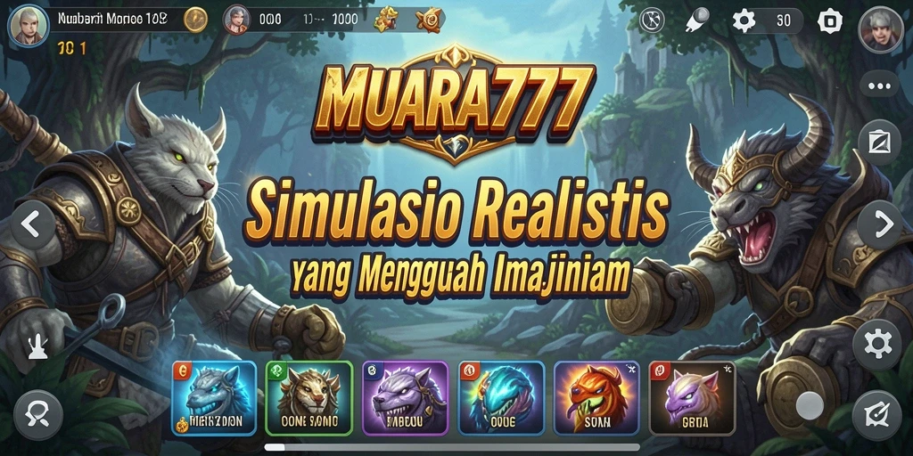 Screenshot gameplay MUARA777 yang menunjukkan dunia simulasi yang kaya dan detail.
