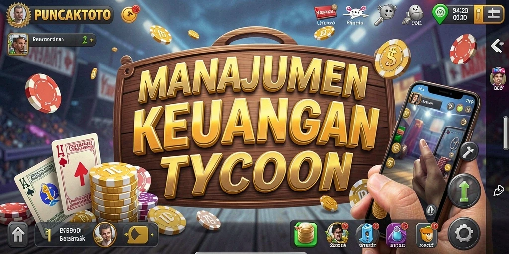 Screenshot utama PUNCAKTOTO menampilkan gameplay manajemen bisnis yang seru.