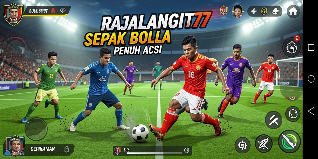 Tampilan aksi menarik saat bermain RAJALANGIT77 di lapangan sepak bola.