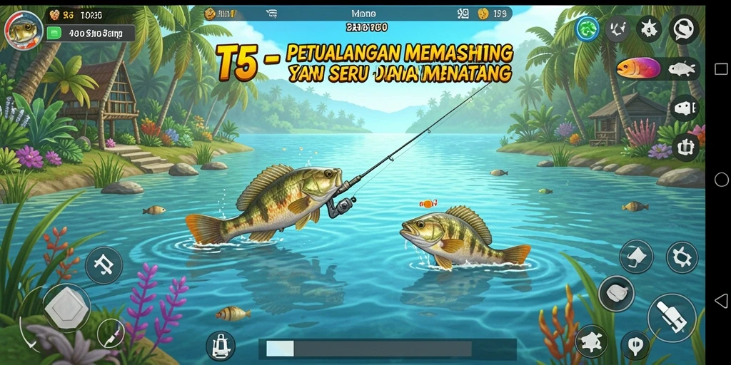 Tampilan gameplay T6 yang mendebarkan saat menangkap ikan.