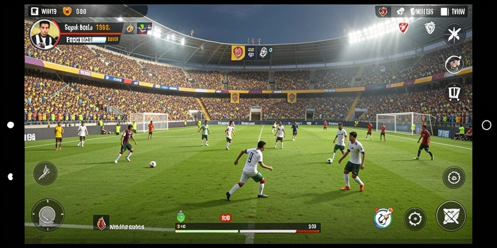 Tampilan gameplay WIN199 yang menampilkan aksi sepak bola seru.