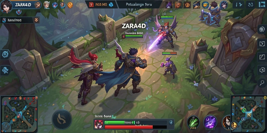 Tampilan gameplay seru dari ZARA4D di arena MOBA.